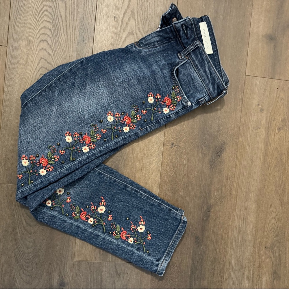 Embroidered Blue Jeans